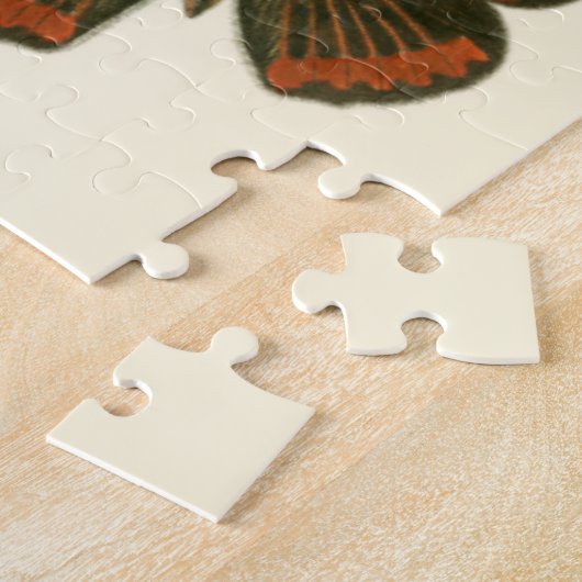 Farbenfrohe Schmetterlinge flattern um ein Blatt Puzzle (Seite)