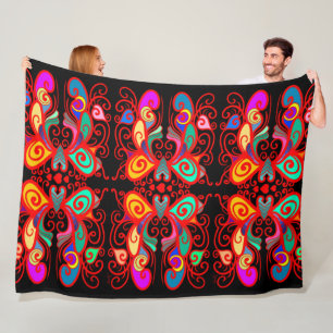 Farbenfrohe Schmetterlinge Fleecedecke