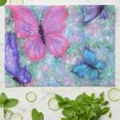 Farbenfrohe Schmetterlinge fliegen - Freude Geschirrtuch (Gefaltet)