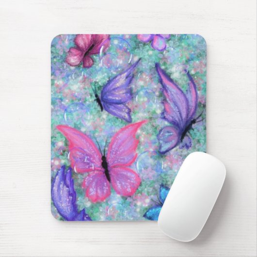 Farbenfrohe Schmetterlinge fliegen - Freude Mousepad (Mit Mouse)