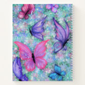 Farbenfrohe Schmetterlinge fliegen - Freude Notizblock (Rückseite)