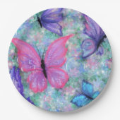 Farbenfrohe Schmetterlinge fliegen - Freude Pappteller (Vorderseite)