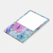 Farbenfrohe Schmetterlinge fliegen - Freude Post-it Klebezettel (angewinkelt)