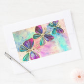 Farbenfrohe Schmetterlinge fliegen - Frühjahr - Wa Rechteckiger Aufkleber (Umschlag)