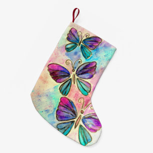 Farbenfrohe Schmetterlinge fliegen - Frühling - G Kleiner Weihnachtsstrumpf
