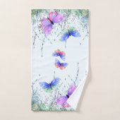 Farbenfrohe Schmetterlinge fliegen in der Natur -  Badhandtuch Set (Handtuch)