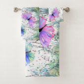 Farbenfrohe Schmetterlinge Fliegen in der Natur Fr Badhandtuch Set (Insitu)