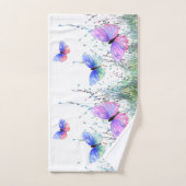 Farbenfrohe Schmetterlinge Fliegen in der Natur Fr Badhandtuch Set (Handtuch)