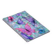 Farbenfrohe Schmetterlinge fliegen Notizblock (Rechte Seite)