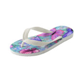 Farbenfrohe Schmetterlinge Fliegende Flip Flops - Kinderbadesandalen (Schrägansicht)