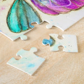 Farbenfrohe Schmetterlinge fliegende Puzzle-Malere Puzzle (Seite)