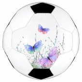Farbenfrohe Schmetterlinge Fliegender Fußballball Fußball (Vorderseite)