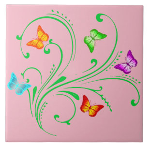 Farbenfrohe Schmetterlinge Fliese