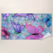 Farbenfrohe Schmetterlinge Flying Beach Handtuch - (Vorderseite)