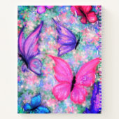Farbenfrohe Schmetterlinge flying Notebook - Maler Notizblock (Rückseite)