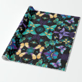 Farbenfrohe Schmetterlinge Geschenkpapier (Ungerollt)