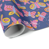 farbenfrohe Schmetterlinge Geschenkpapier (Rolleneckpunkt)