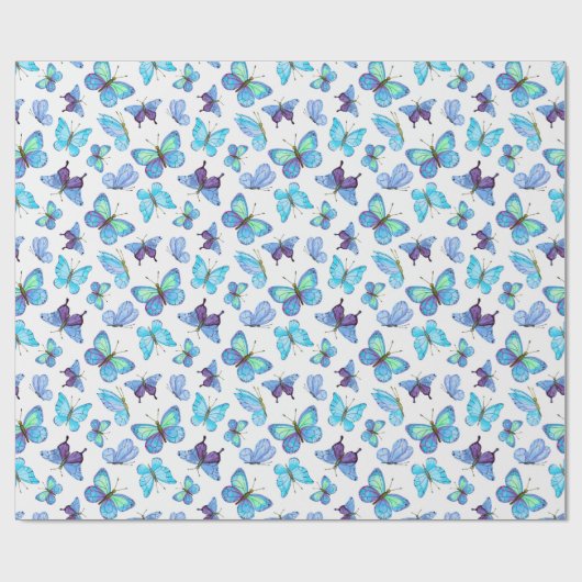 Farbenfrohe Schmetterlinge Geschenkpapier (Flach)