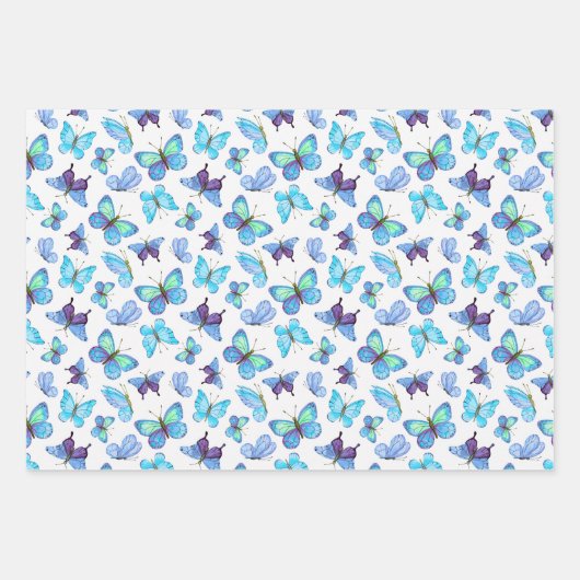 Farbenfrohe Schmetterlinge Geschenkpapier Set (Vorderseite 2)