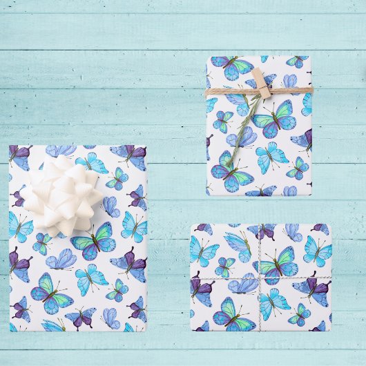 Farbenfrohe Schmetterlinge Geschenkpapier Set