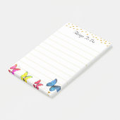 Farbenfrohe Schmetterlinge & goldene Konfetti-Ding Post-it Klebezettel (angewinkelt)