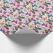 Farbenfrohe Schmetterlinge Illustrationsmuster Geschenkpapier (Ecke)