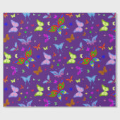 Farbenfrohe Schmetterlinge im Flight Festive Patte Geschenkpapier (Flach)