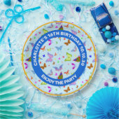 Farbenfrohe Schmetterlinge im Flight Festive Patte Pappteller (Party)