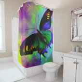 Farbenfrohe Schmetterlinge im Flug Duschvorhang (Beispiel)