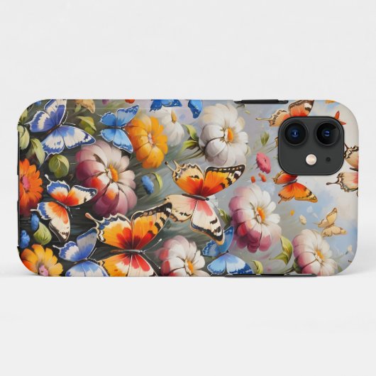 Farbenfrohe Schmetterlinge im Garten Case-Mate iPhone Hülle (Rückseite (Horizontal))