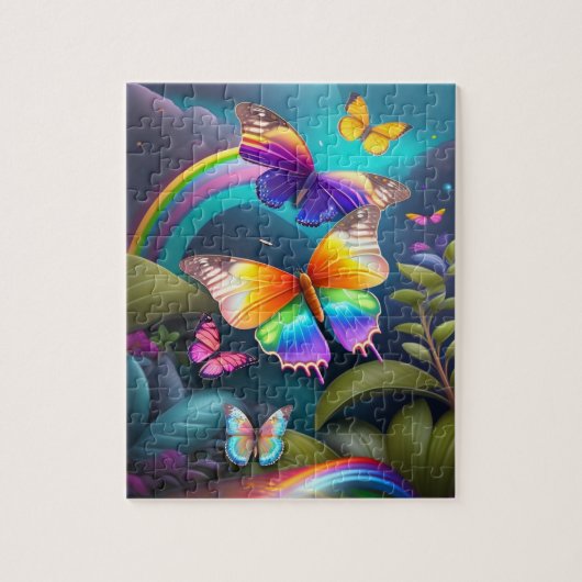 Farbenfrohe Schmetterlinge im Maguc-Wald Puzzle (Vertikal)