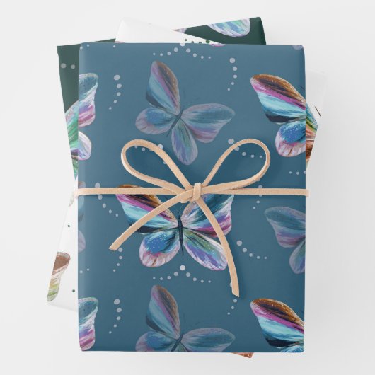 Farbenfrohe Schmetterlinge Jeden Anlaß Geschenkpapier Set (Beispiel)