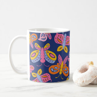 farbenfrohe Schmetterlinge Kaffeetasse