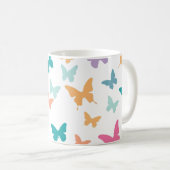 Farbenfrohe Schmetterlinge Kaffeetasse (VorderseiteRechts)