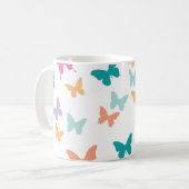 Farbenfrohe Schmetterlinge Kaffeetasse (Vorderseite Links)