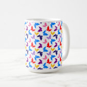 Farbenfrohe Schmetterlinge Kaffeetasse (VorderseiteRechts)