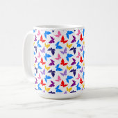 Farbenfrohe Schmetterlinge Kaffeetasse (Vorderseite Links)