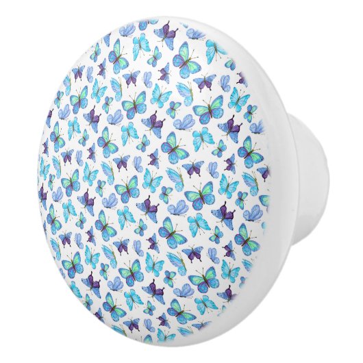 Farbenfrohe Schmetterlinge Keramikknauf (Rechts)