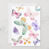 Farbenfrohe Schmetterlinge Kinderdusche Einladung (Rückseite)