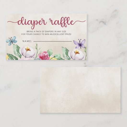 Farbenfrohe Schmetterlinge Kinderdusche Windelwind Begleitkarte (Vorne/Hinten)