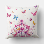 Farbenfrohe Schmetterlinge kleine Babydusche Kissen (Rückseite)