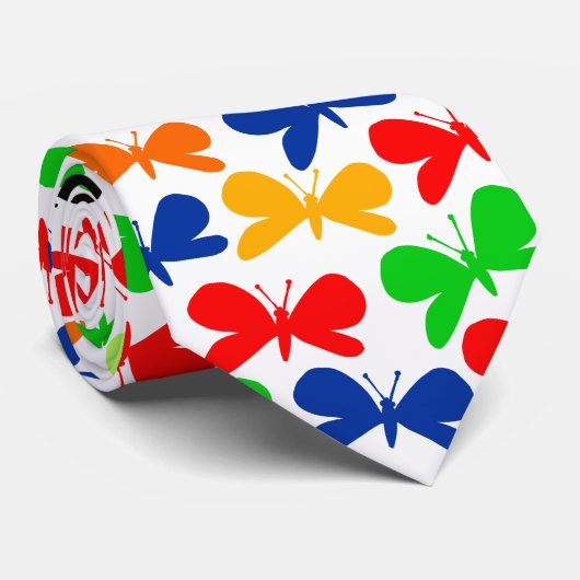Farbenfrohe Schmetterlinge Krawatte (Gerollt)