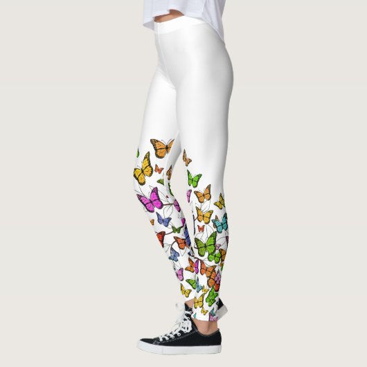 Farbenfrohe Schmetterlinge Leggings (Links)