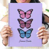 Farbenfrohe Schmetterlinge Lila Individuelle Name Planer