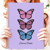 Farbenfrohe Schmetterlinge Lila Individuelle Name Planer