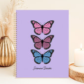Farbenfrohe Schmetterlinge Lila Individuelle Name Planer
