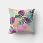 Farbenfrohe Schmetterlinge Lila Pink Kissen Frühli (Rückseite)