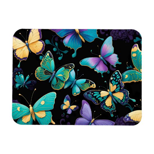 Farbenfrohe Schmetterlinge Magnet (Horizontal)
