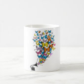 Farbenfrohe Schmetterlinge mit Gramophon Kaffeetasse (Mittel)