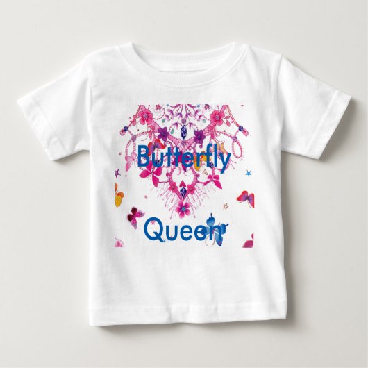 Farbenfrohe Schmetterlinge mit Kronkunstdruck Baby T-shirt (Vorderseite)